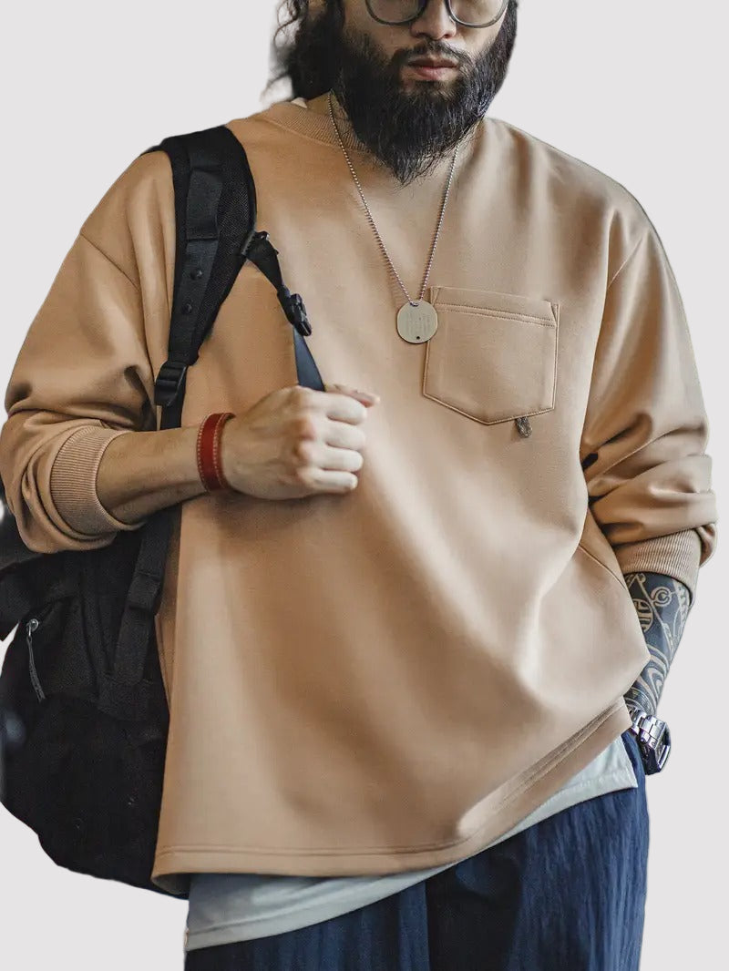Men’s Crewneck Sweater with Chest Pocket