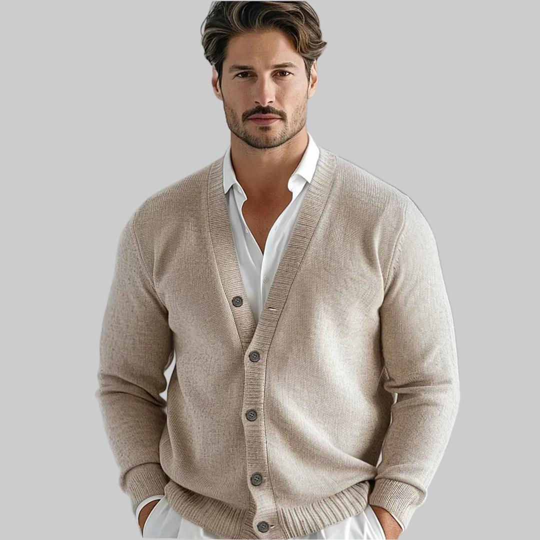 Men’s Button-Front Ribbed Cardigan
