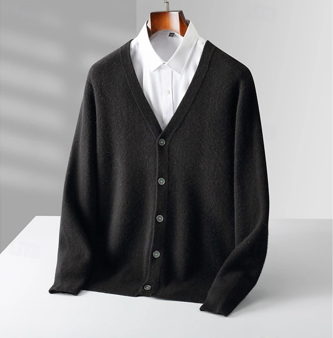 Men’s Button-Front Ribbed Cardigan