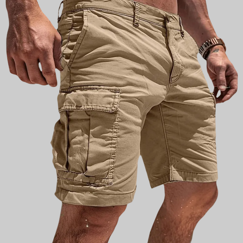 Men’s Cargo Shorts with Side Flap Pockets and Belt Loops
