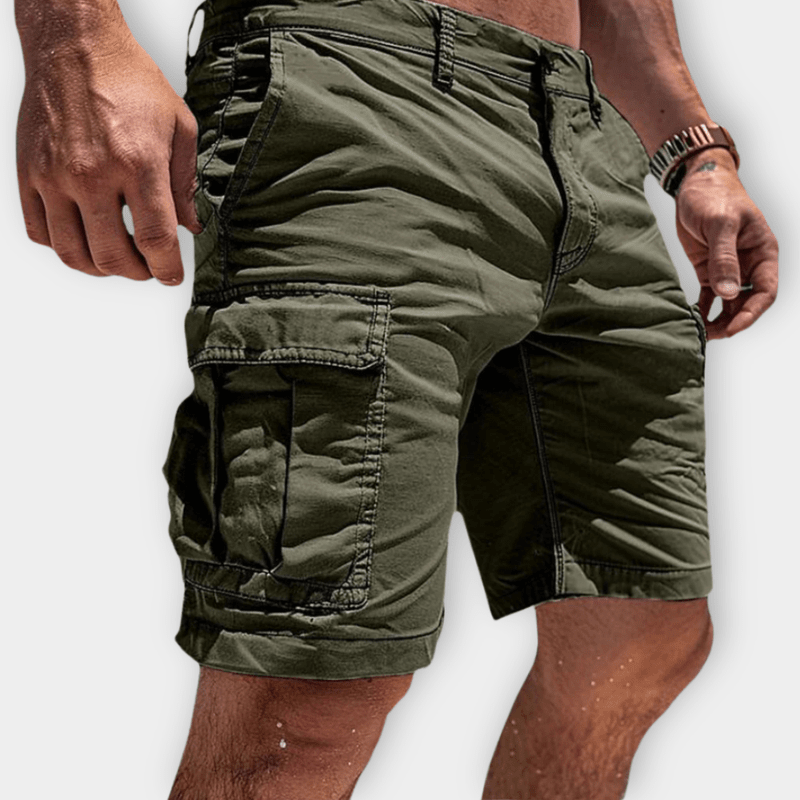 Men’s Cargo Shorts with Side Flap Pockets and Belt Loops