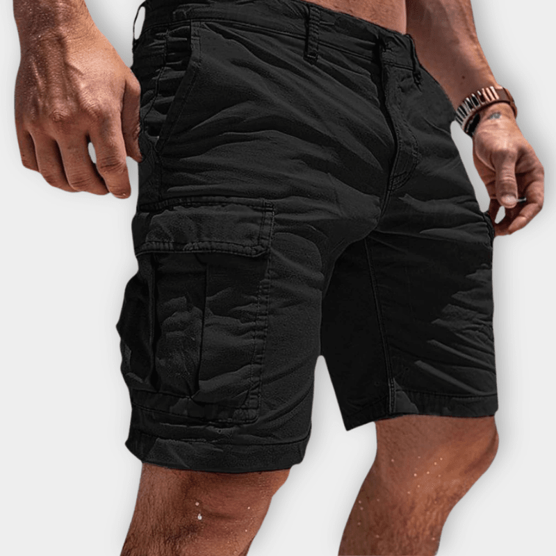 Men’s Cargo Shorts with Side Flap Pockets and Belt Loops