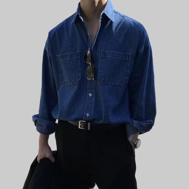 Men’s Denim Button-Down Shirt