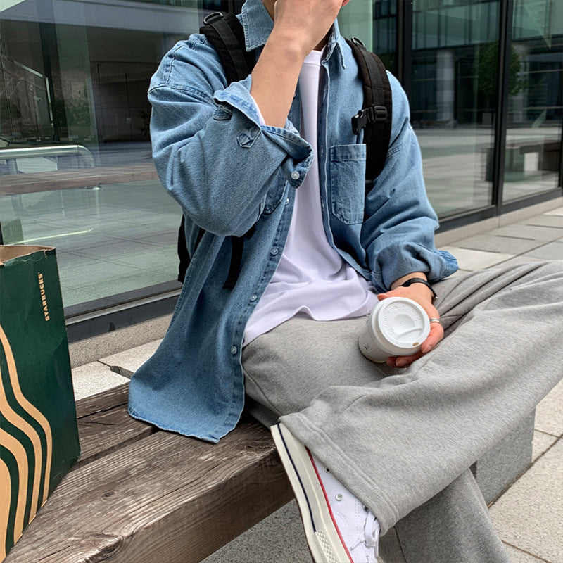Men’s Denim Button-Down Shirt