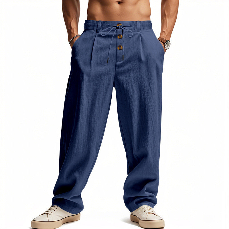 Men’s Full Length Trousers with Drawstring Waist