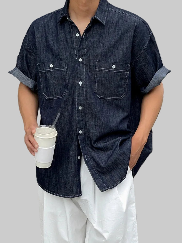 Men’s Short-Sleeved Denim Shirt