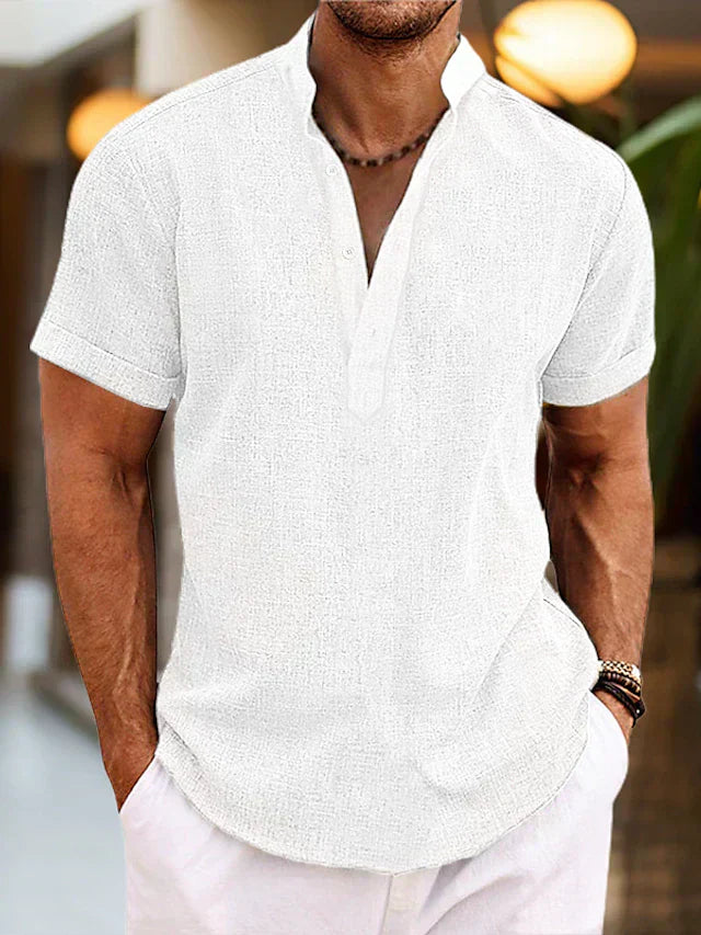 Men’s Short Sleeve Shirt with Button Placket