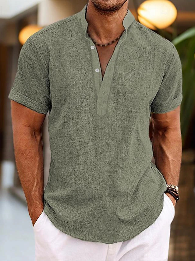 Men’s Short Sleeve Shirt with Button Placket