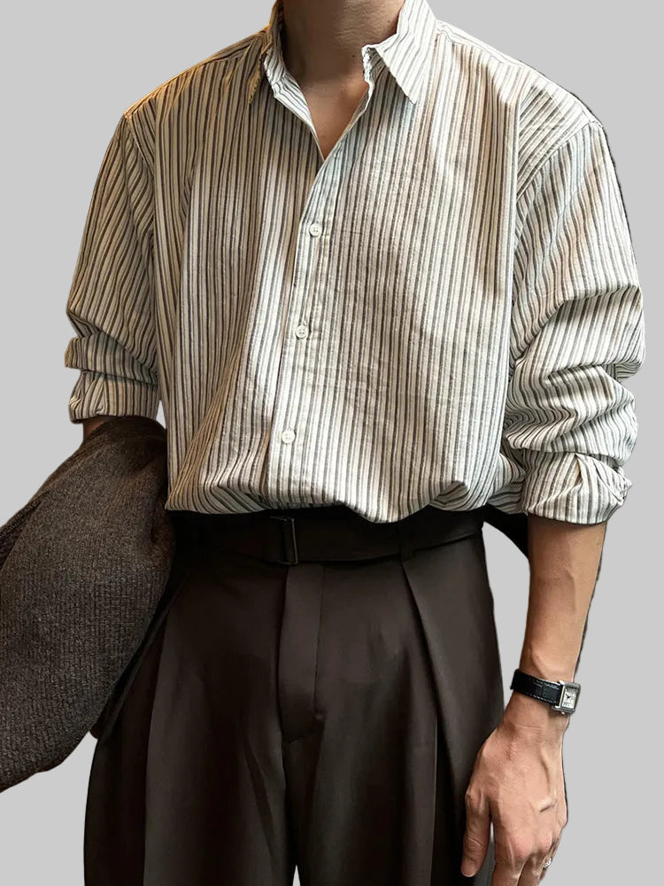 Men’s Striped Long-Sleeved Shirt