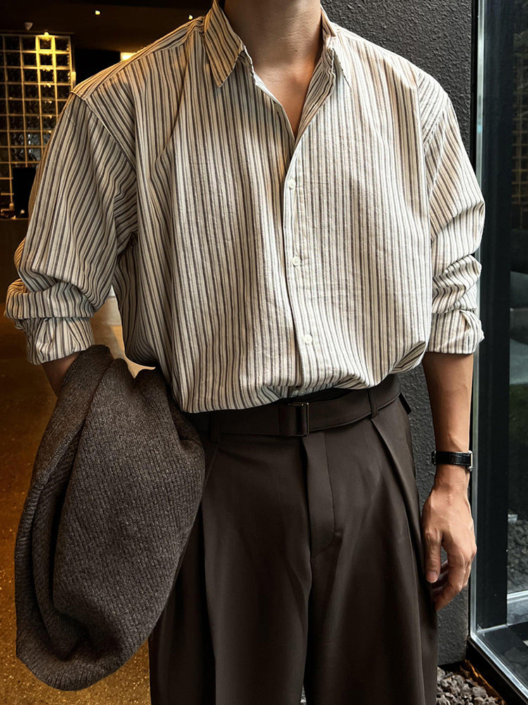 Men’s Striped Long-Sleeved Shirt