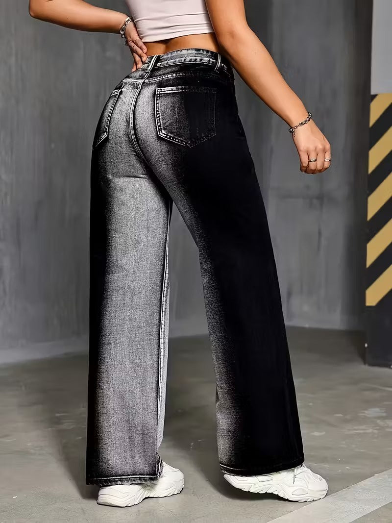 Women’s High-Waisted Wide-Leg Denim Pants