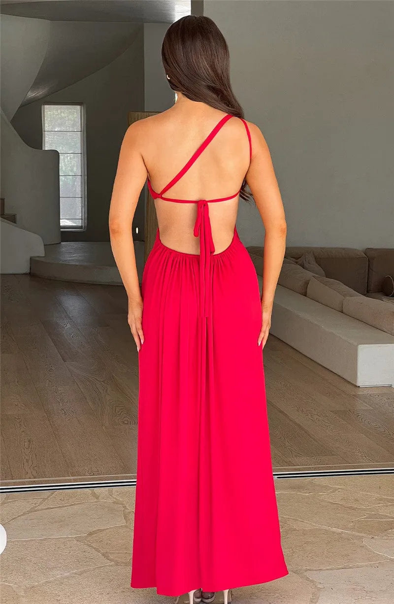 Women’s Asymmetrical Maxi Dress with Side Slit