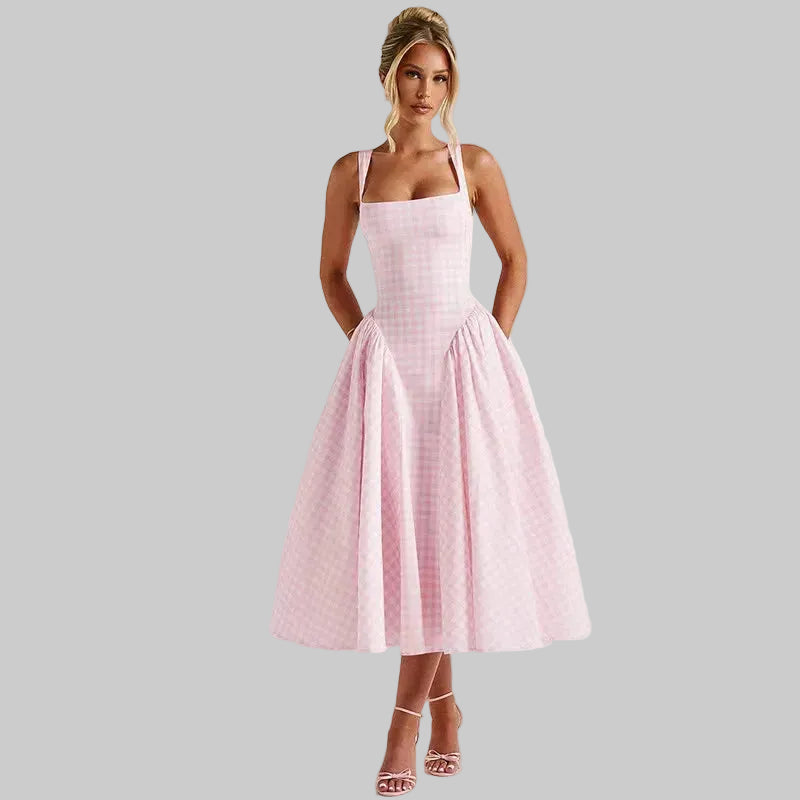 Women’s Checkered Midi Dress