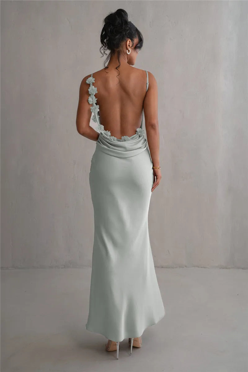 Women’s Cowl Neck Strapped Maxi Dress