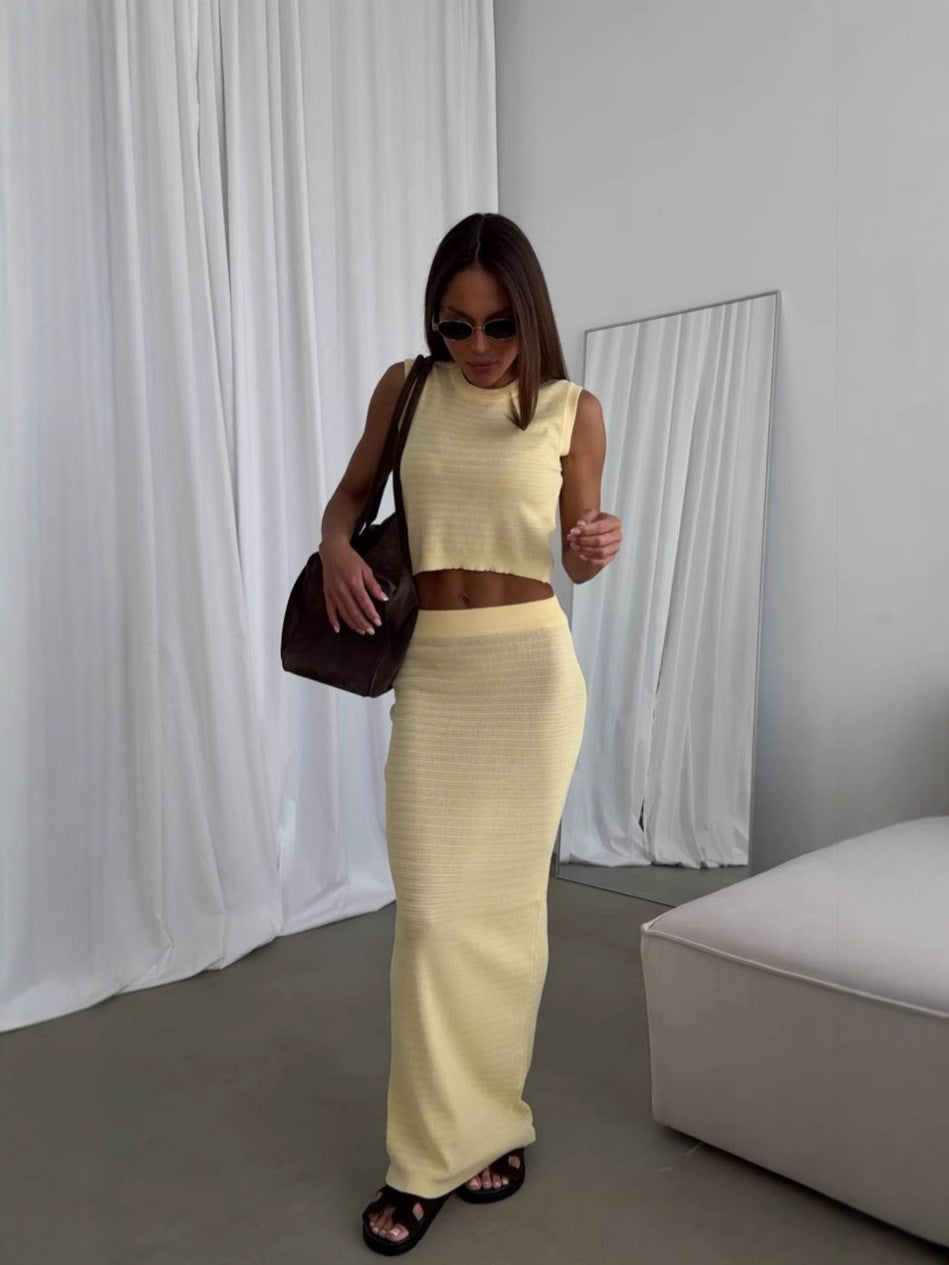 Women’s Crop Top and Maxi Skirt Set