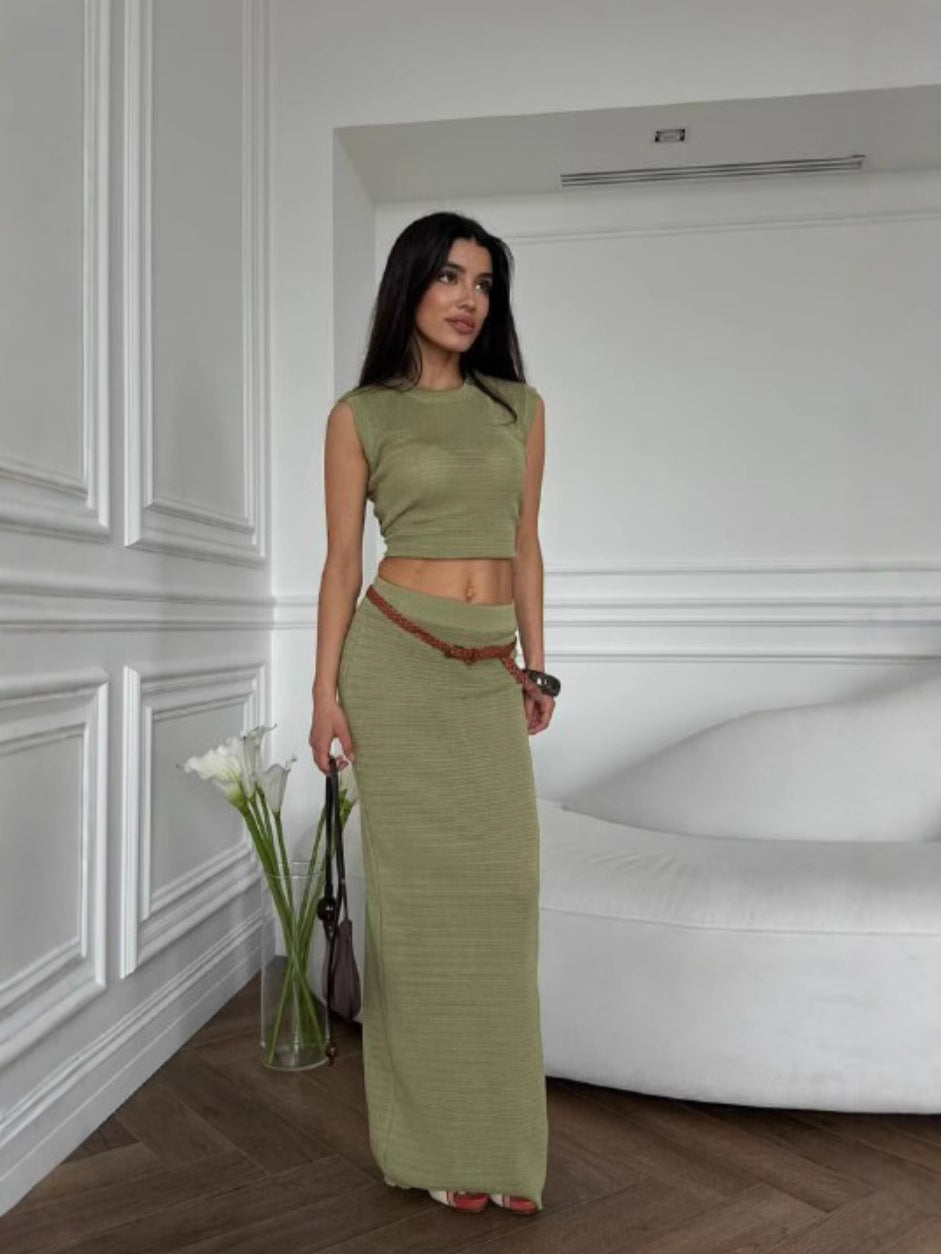 Women’s Crop Top and Maxi Skirt Set