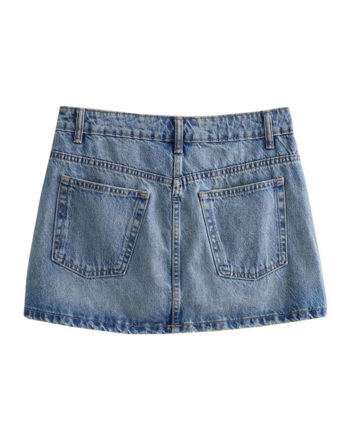 Women’s Denim Mini Skirt with Button Closure