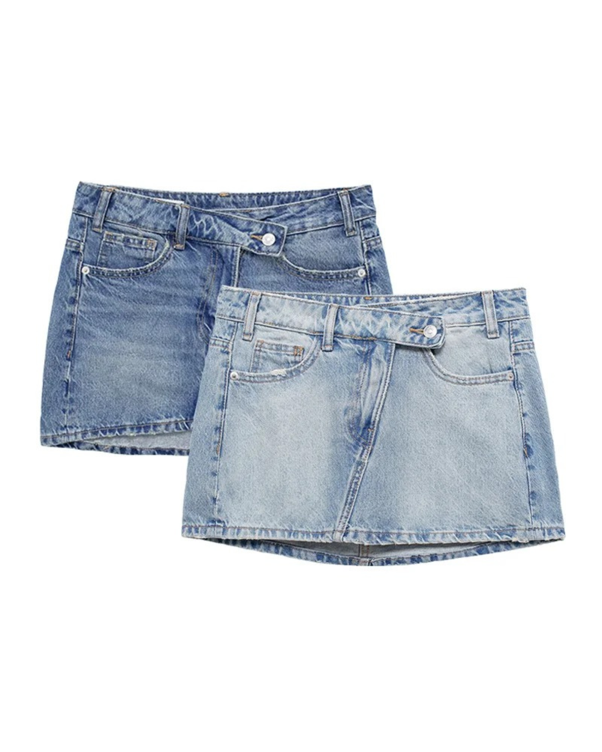 Women’s Denim Mini Skirt with Button Closure