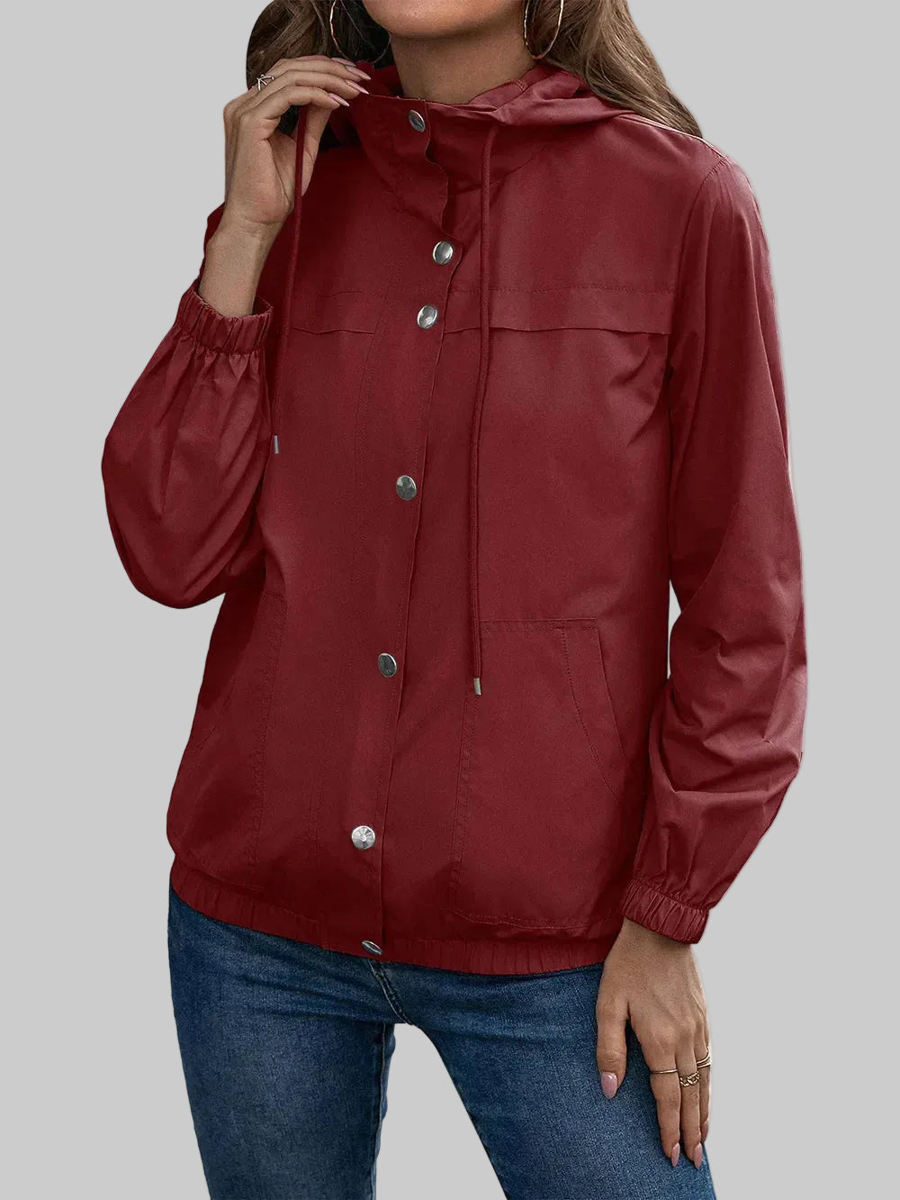 Women’s Hooded Button-Front Jacket