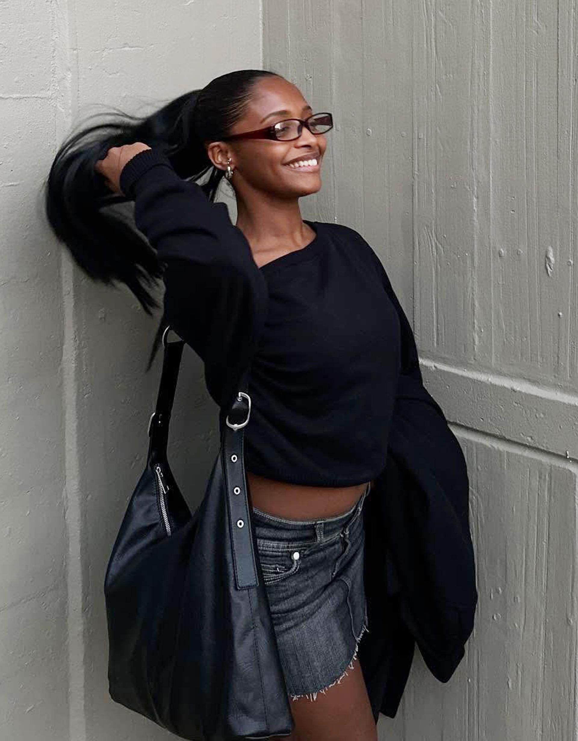 Women’s Knit Sweater with Asymmetric Neckline