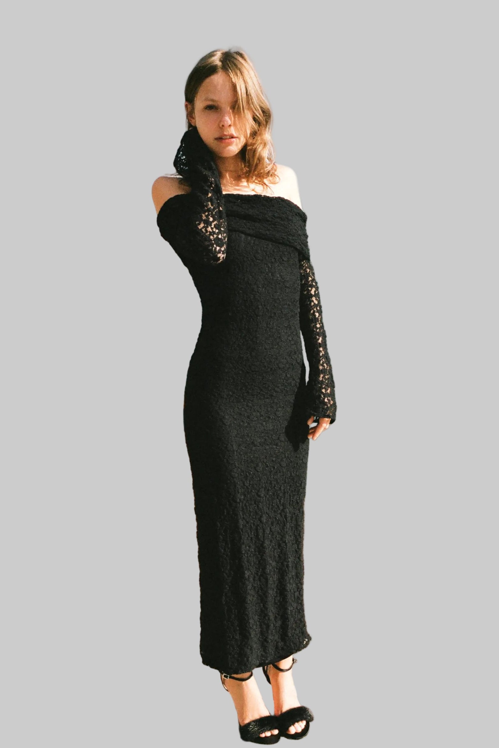 Women’s Lace Off-Shoulder Midi Dress