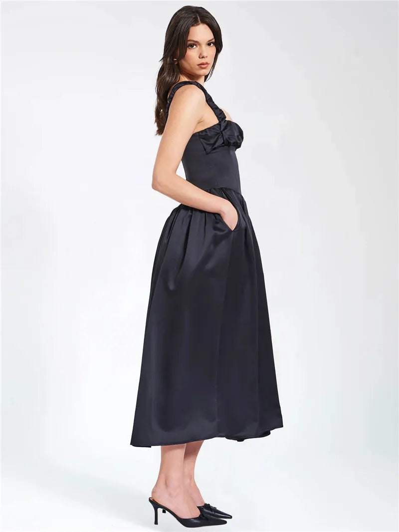 Women’s Midi Dress with Gathered Bust