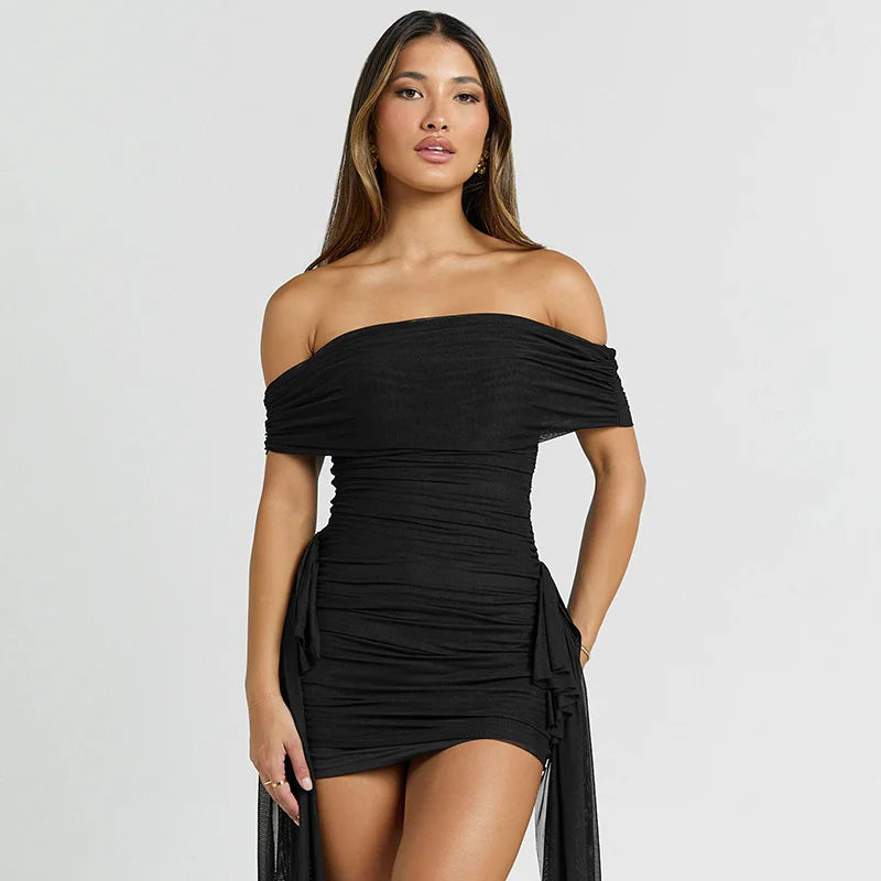 Women’s Off-the-Shoulder Ruched Mini Dress