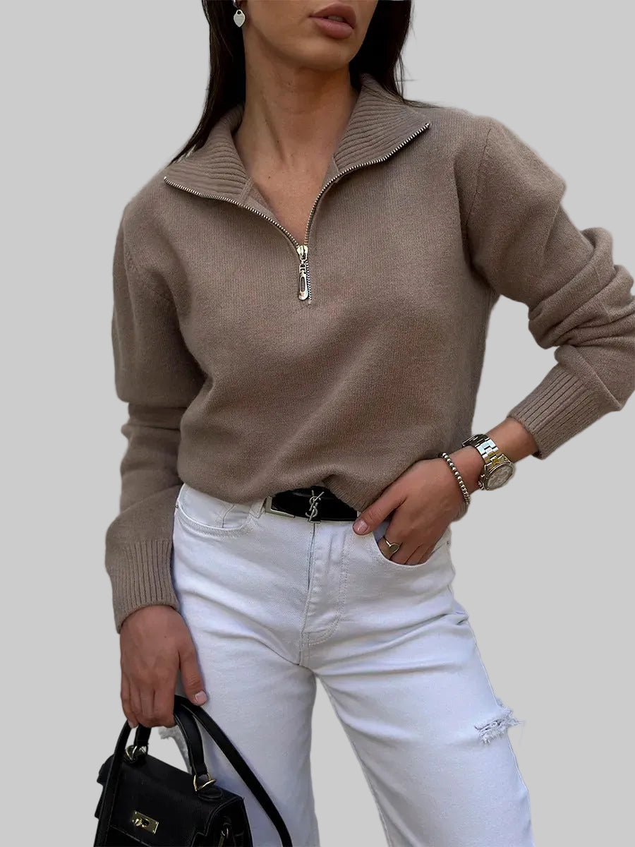 Women’s Quarter-Zip Knit Sweater
