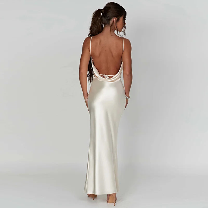 Women’s Satin Slit Maxi Dress