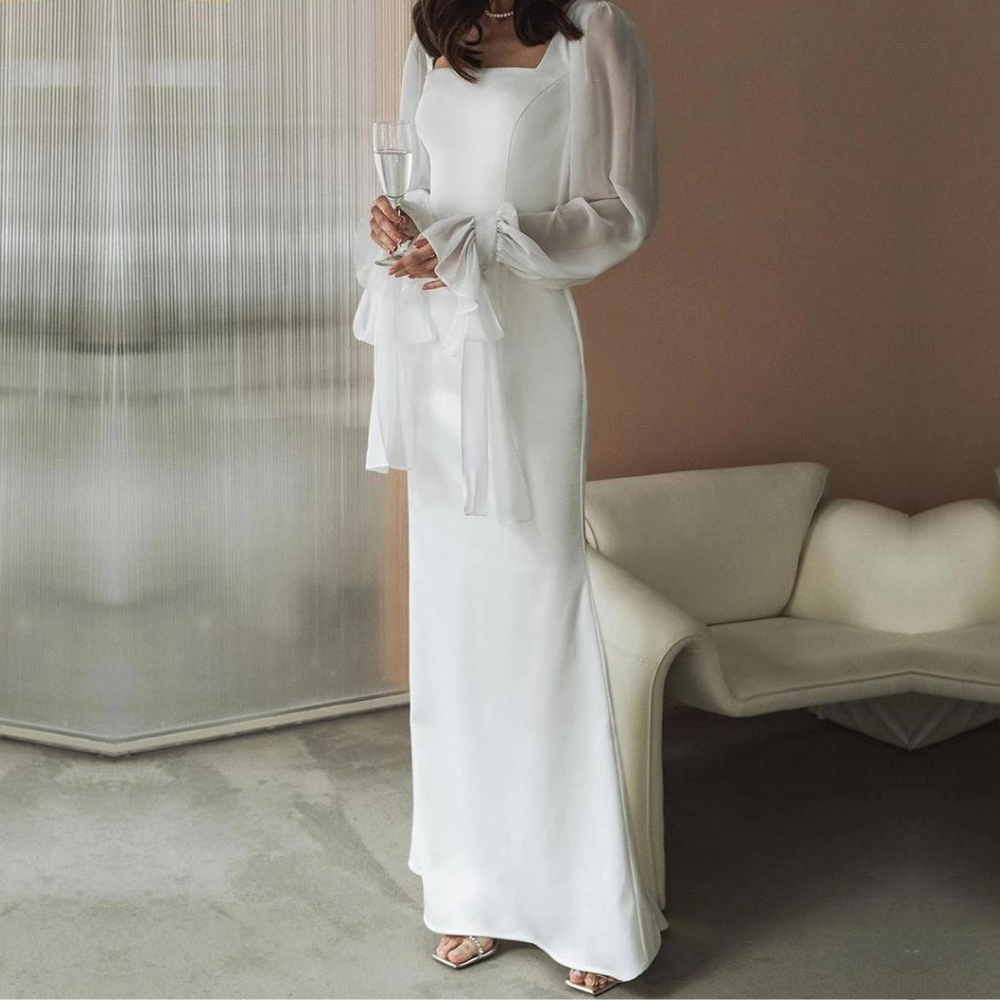 Women’s Sheer Sleeves Maxi Dress