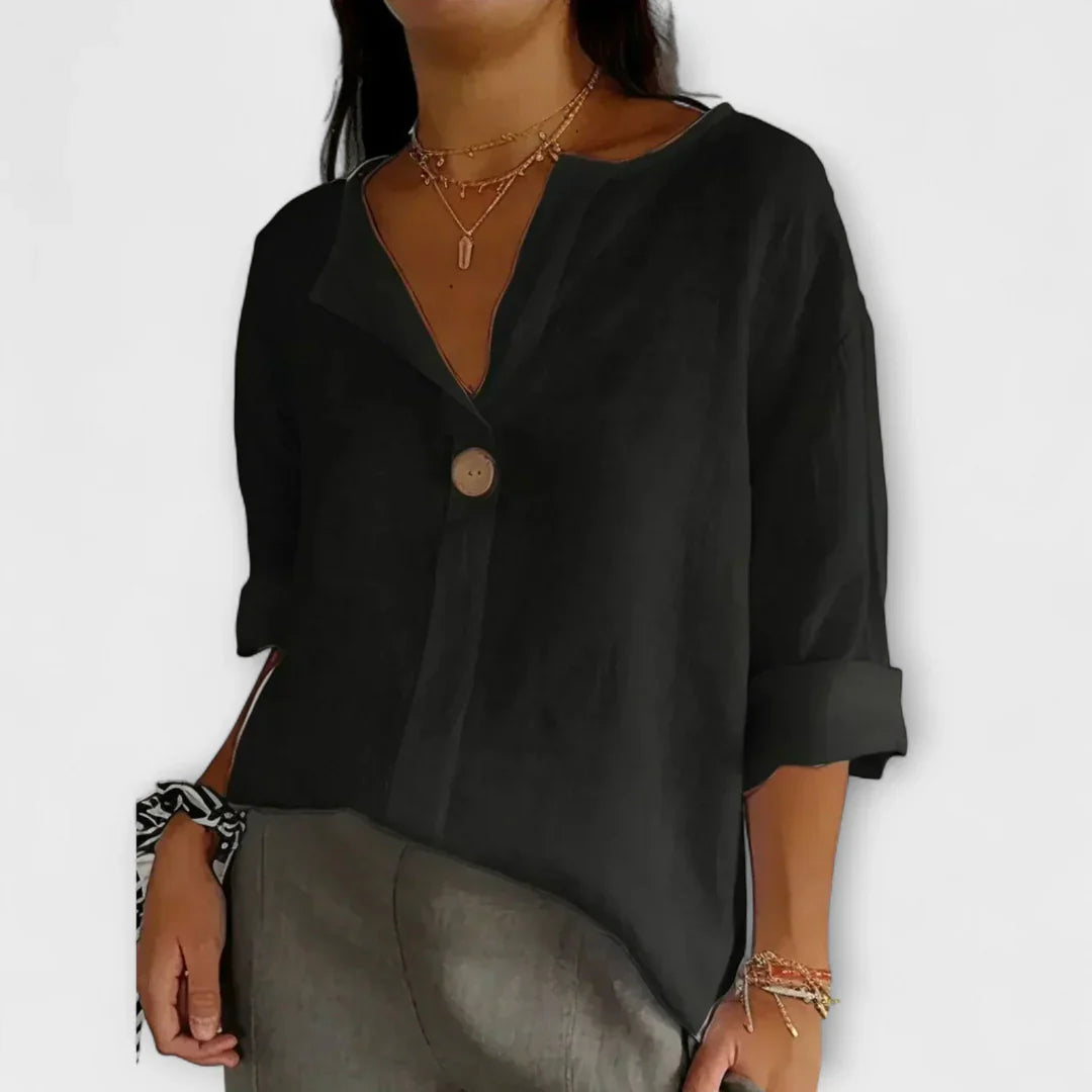 Women’s Short Sleeve Blouse and Button Front