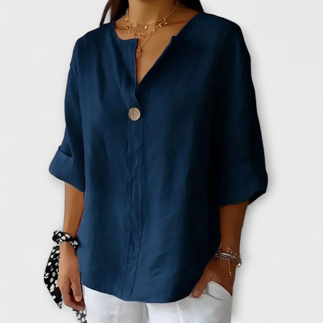 Women’s Short Sleeve Blouse and Button Front