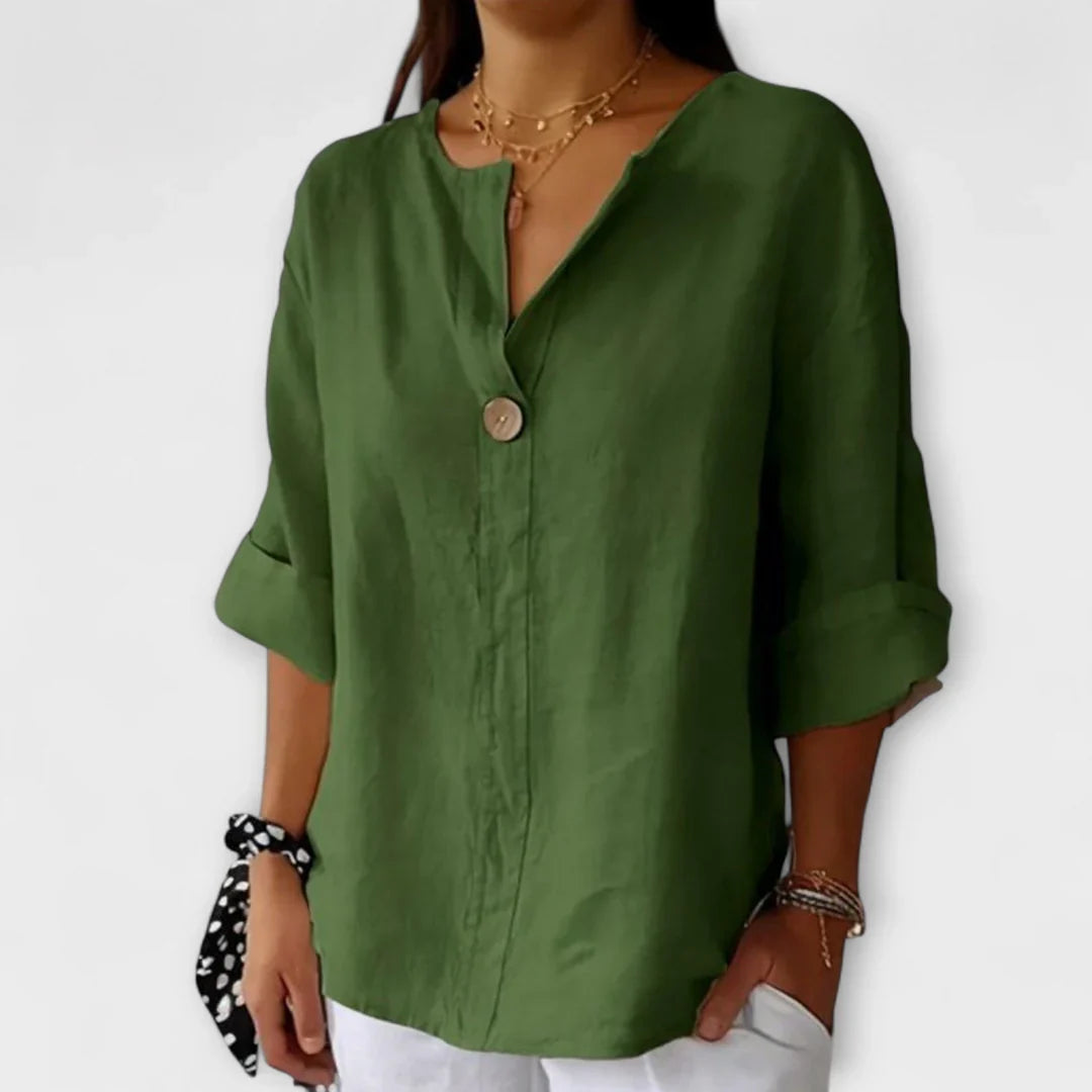 Women’s Short Sleeve Blouse and Button Front