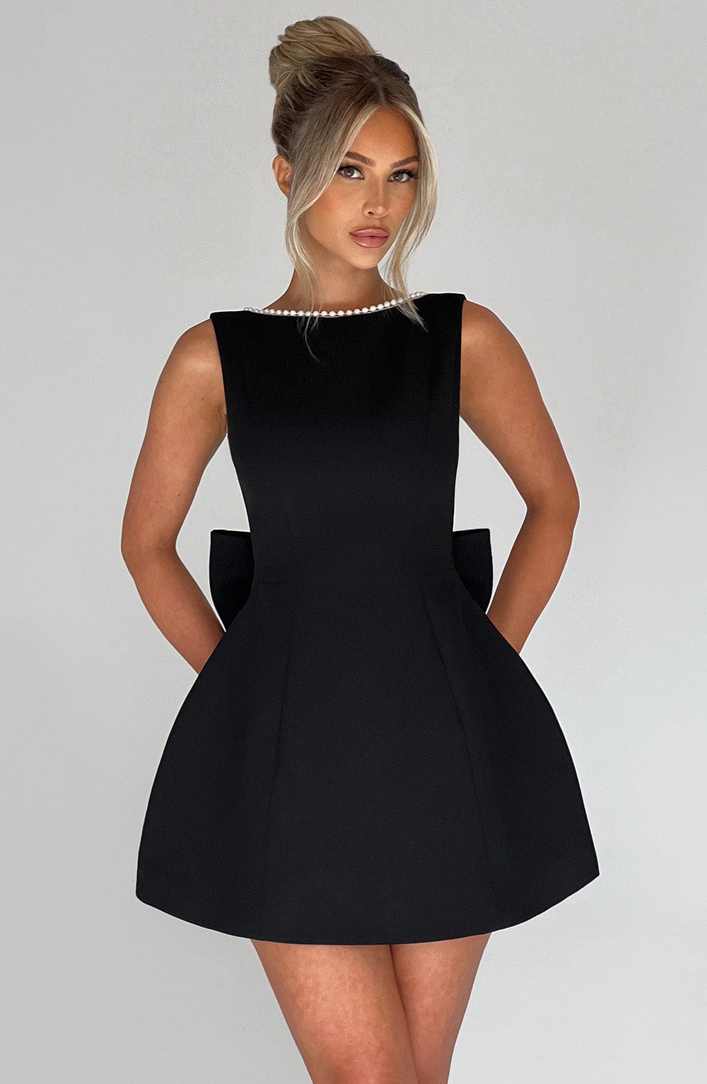 Women’s Sleeveless Mini Dress with Scoop Back