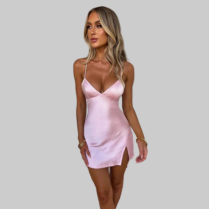 Women’s Sleeveless Mini Dress with Spaghetti Straps