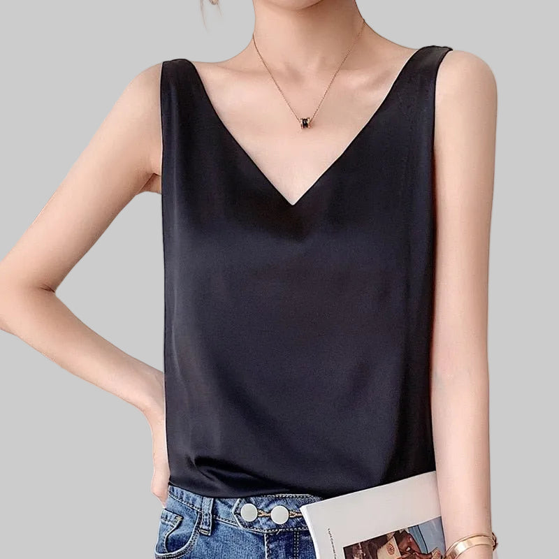 Women’s Sleeveless Top with Wide Straps