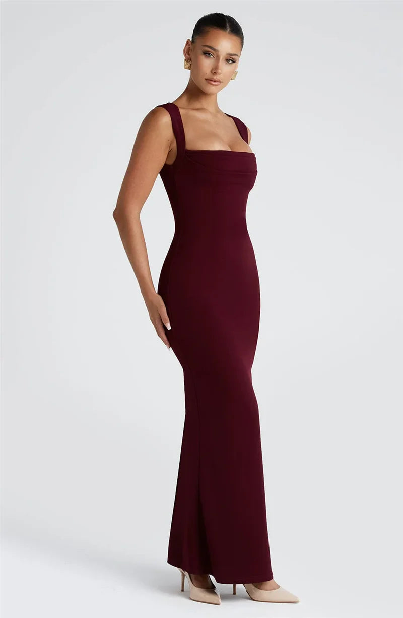 Women’s Square-Neck Sleeveless Maxi Dress