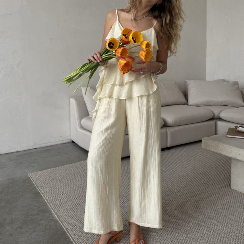 Women’s Tiered Ruffle Top and Pants Set