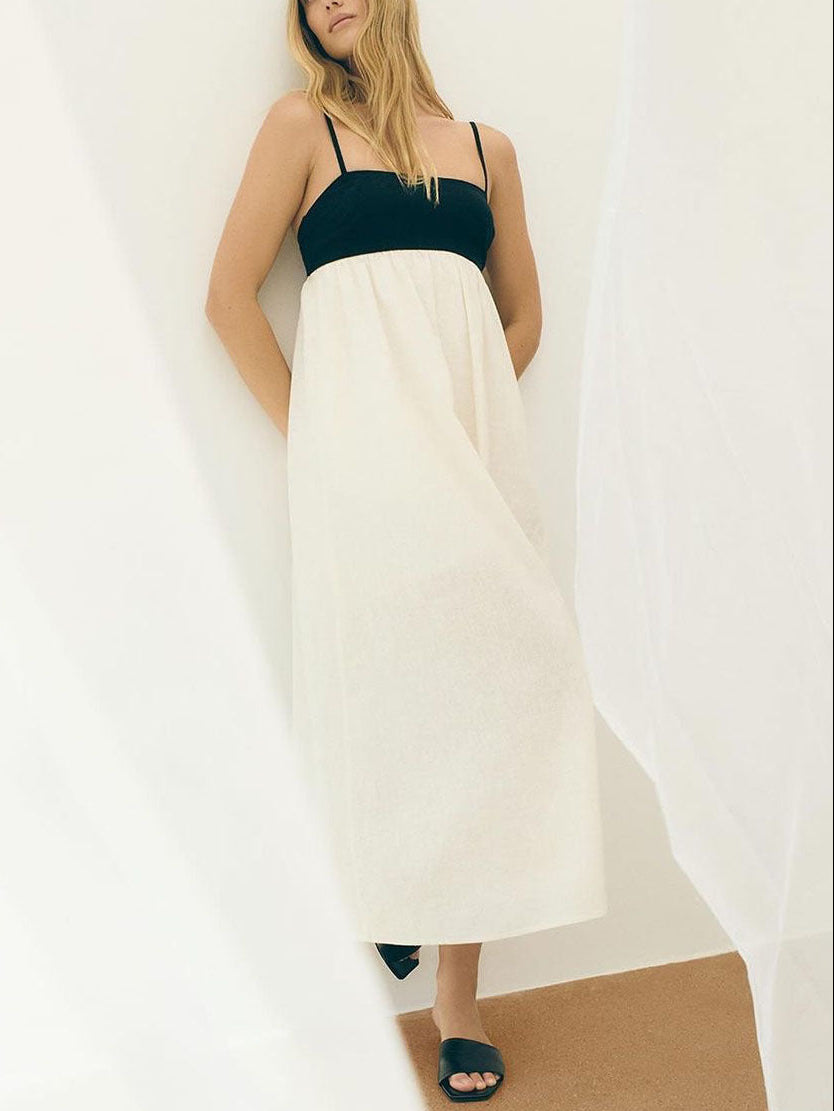 Women’s Two-Tone Strapped Maxi Dress