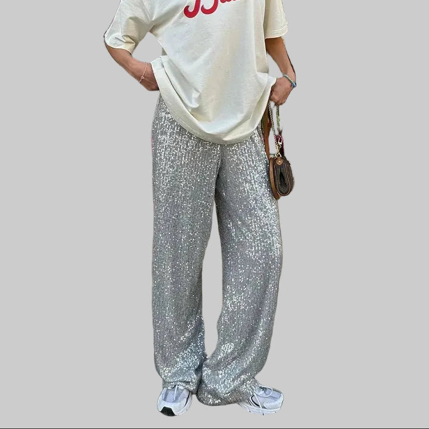 Women’s Wide-Leg Sequin Trousers