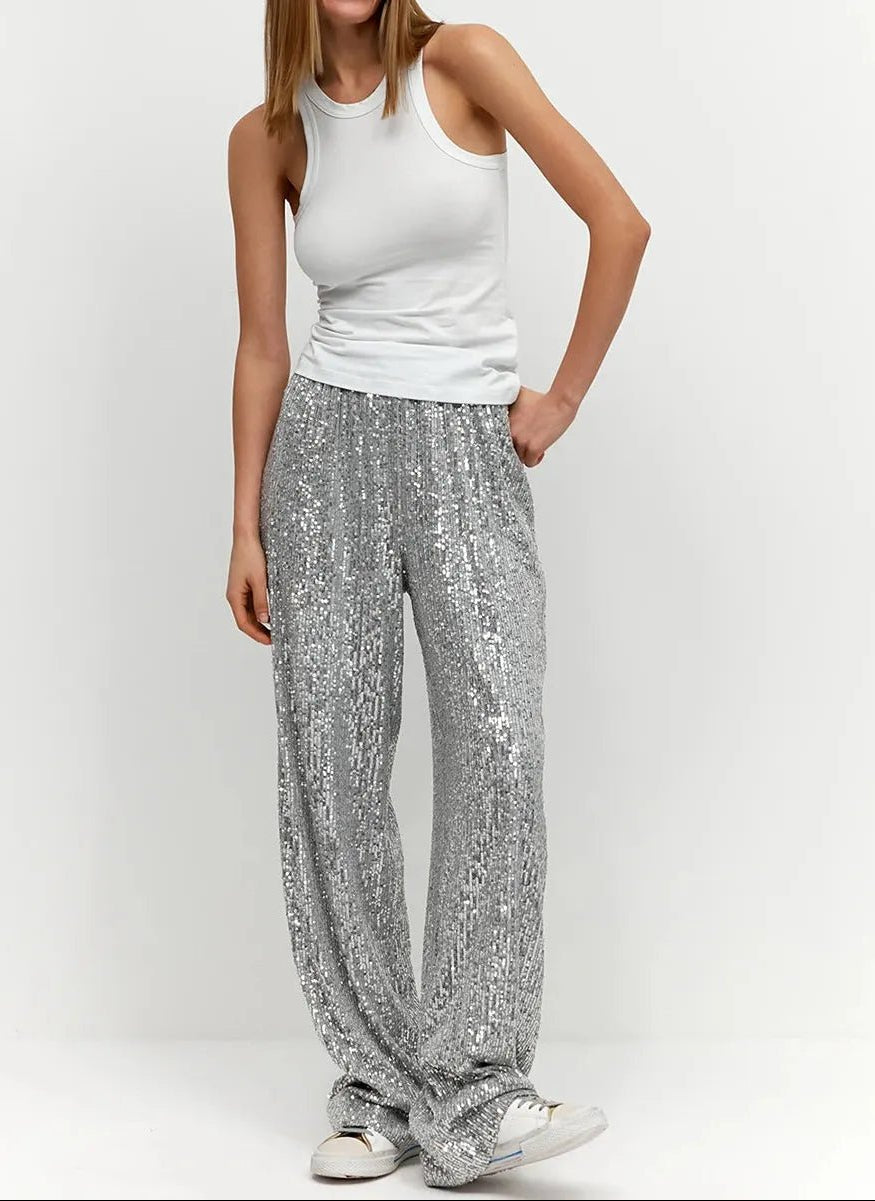Women’s Wide-Leg Sequin Trousers