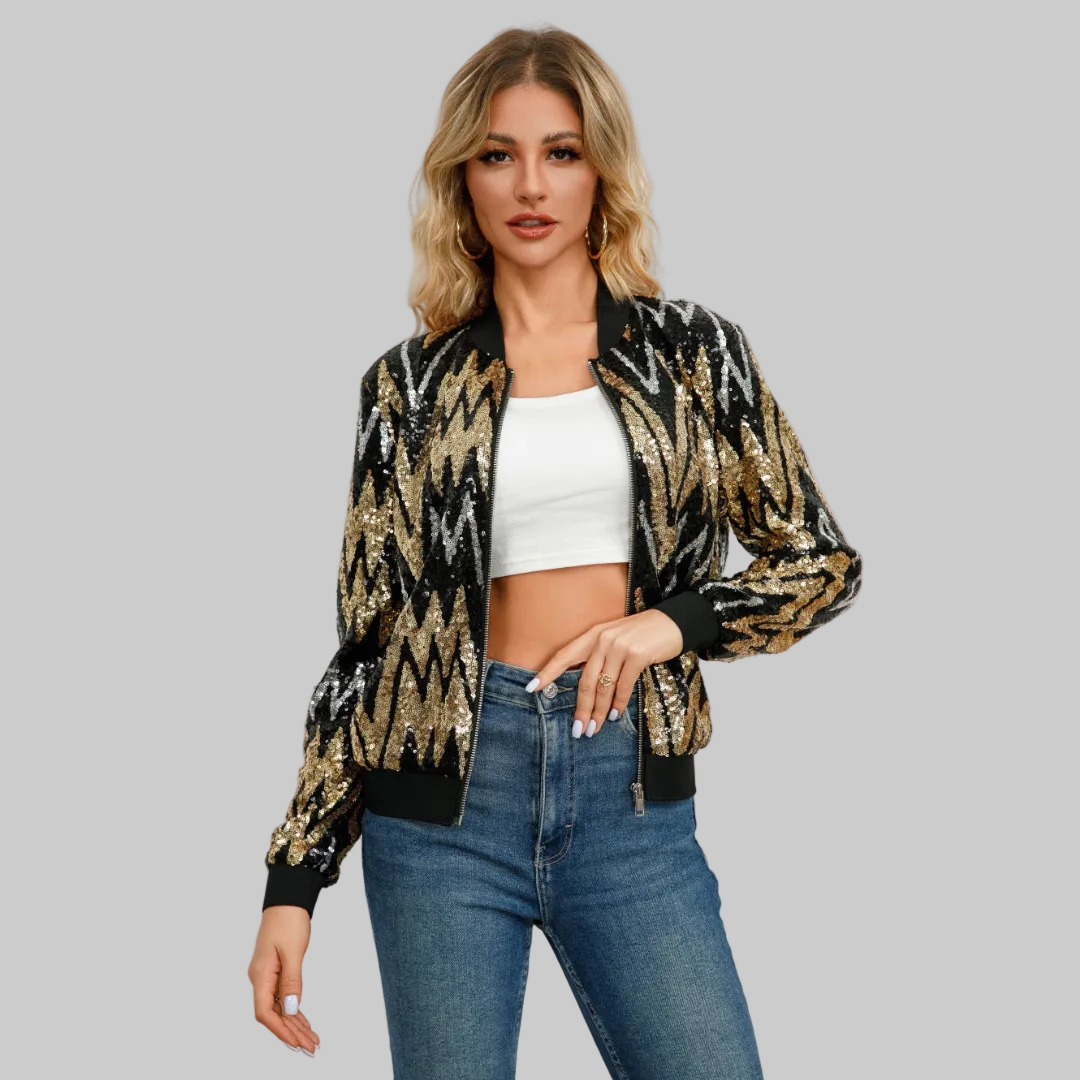 Women’s Zigzag Sequin Pattern Jacket