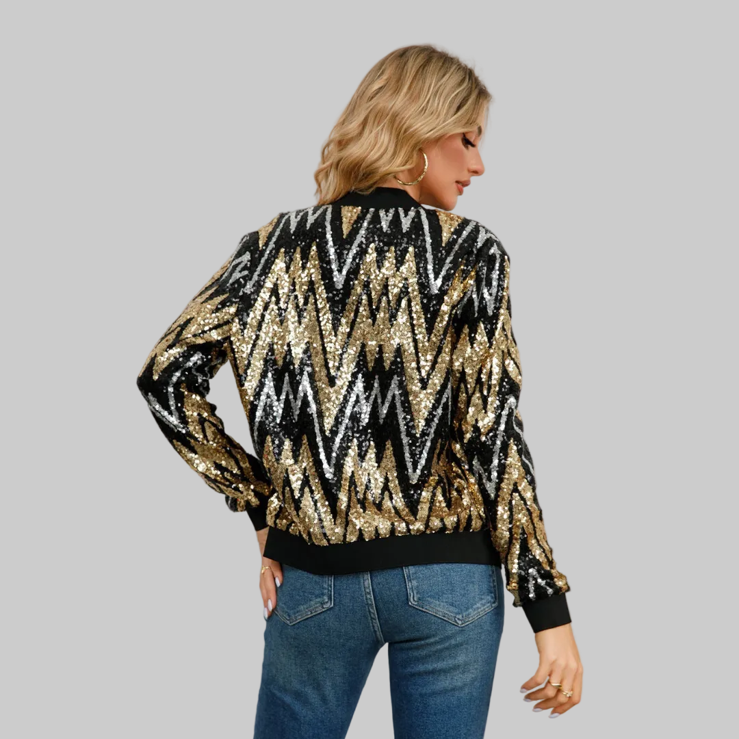 Women’s Zigzag Sequin Pattern Jacket