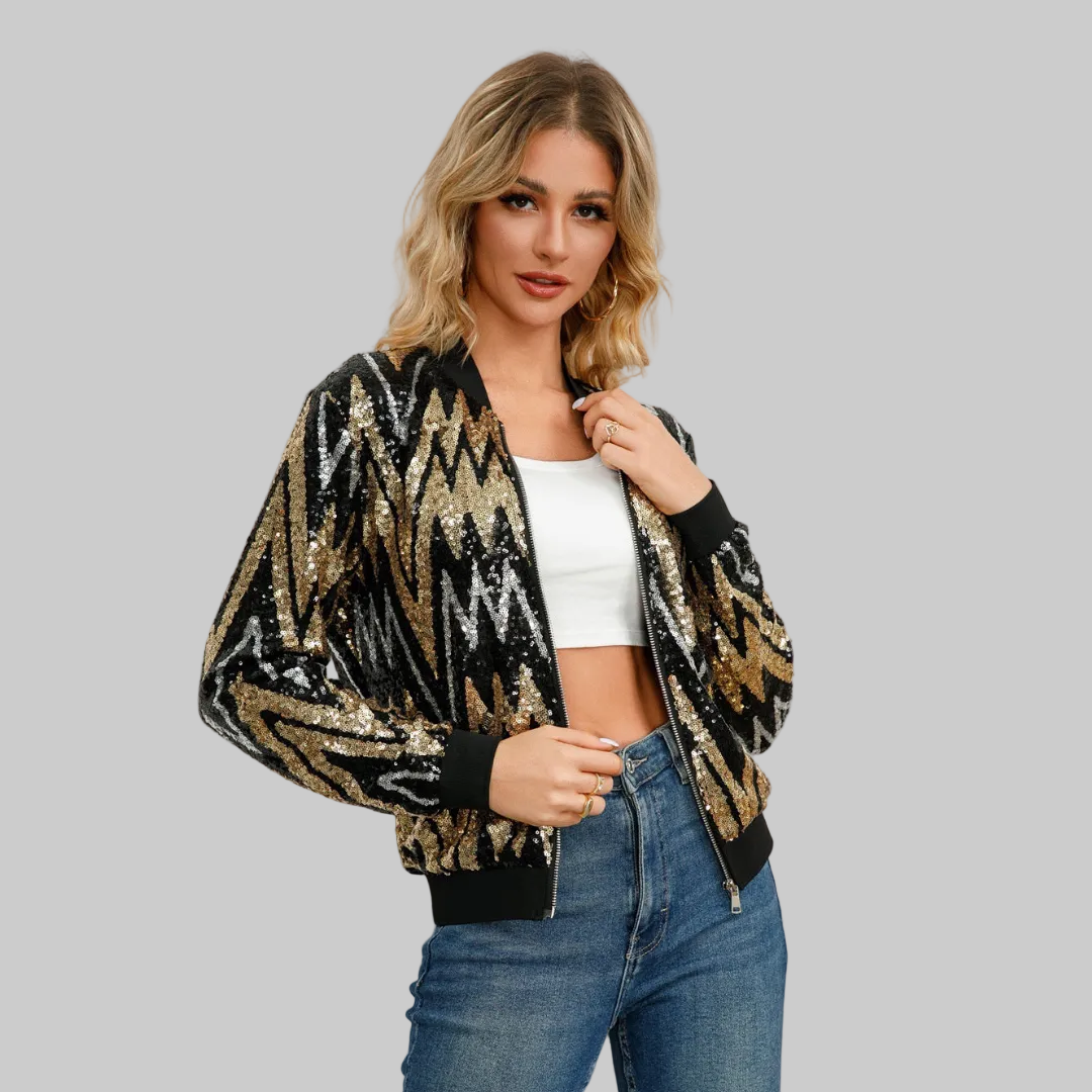 Women’s Zigzag Sequin Pattern Jacket