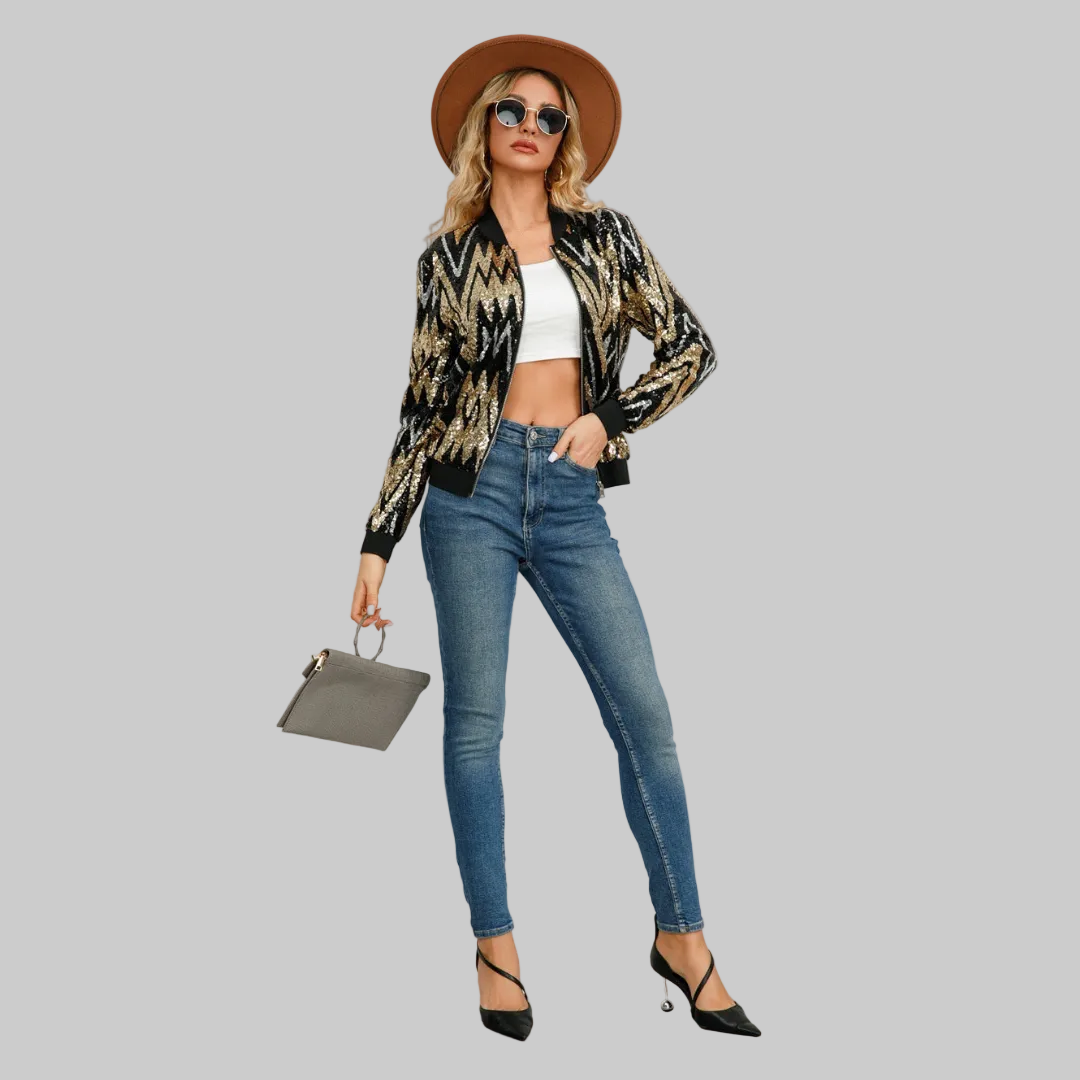 Women’s Zigzag Sequin Pattern Jacket