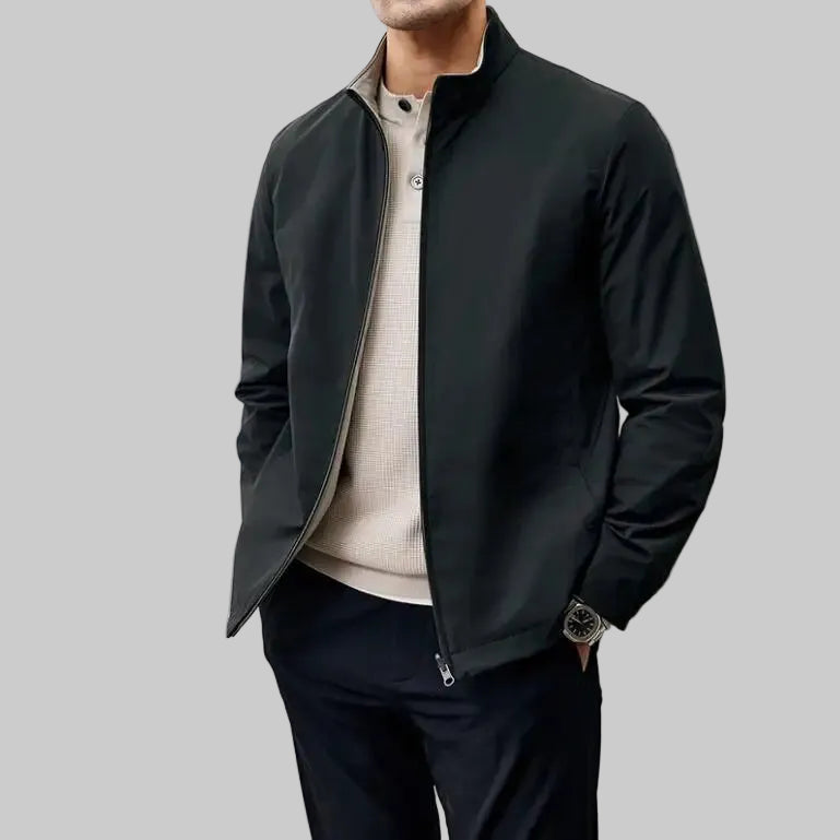 Men’s Zip-Front Stand Collar Jacket