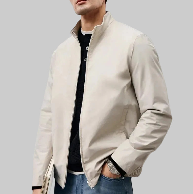 Men’s Zip-Front Stand Collar Jacket