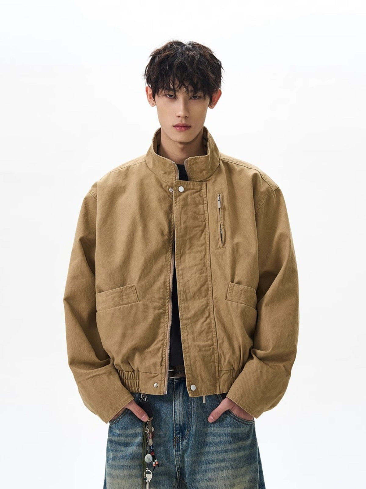 Men’s Stand Collar Zip Jacket