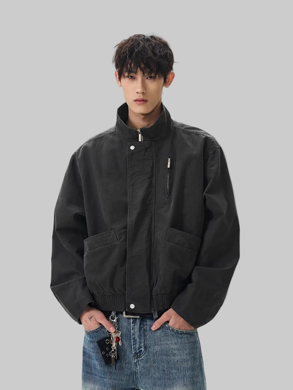 Men’s Stand Collar Zip Jacket