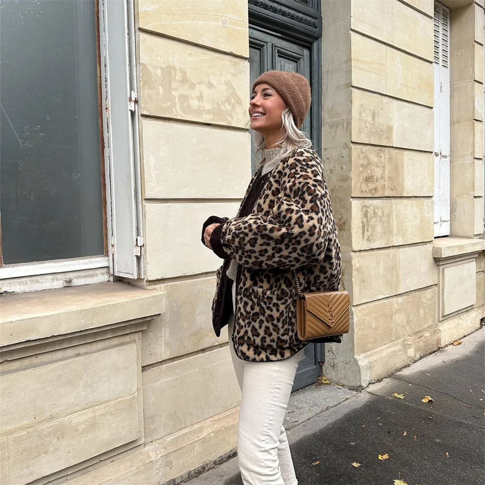Women’s Button-Front Leopard Jacket